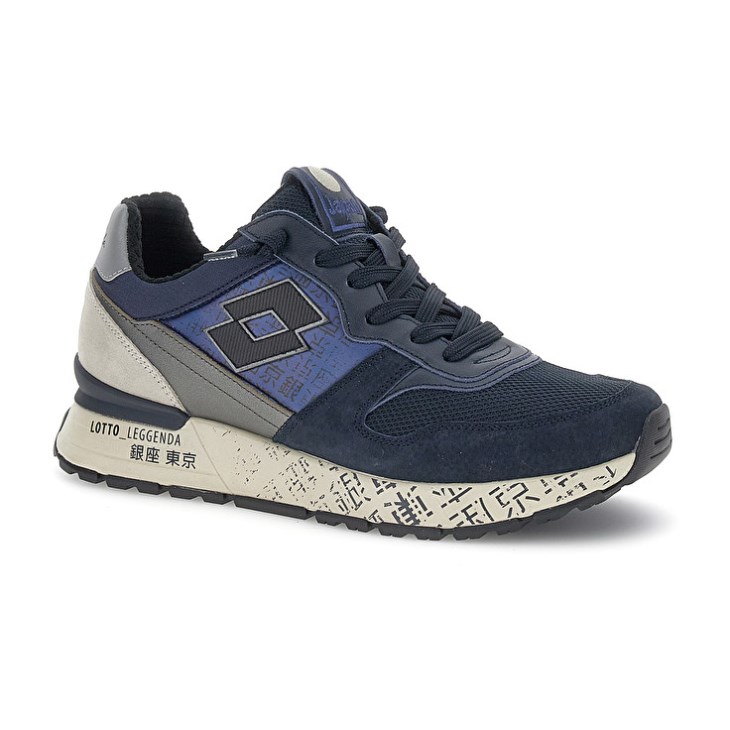 Men Lotto Tokyo Ginza PRT Sneakers Navy Blue | KM405730A5