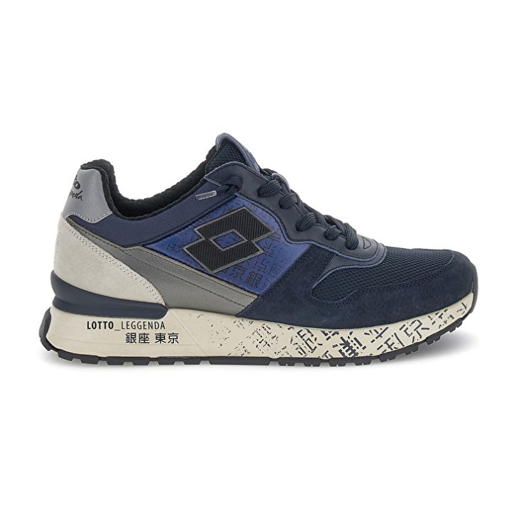 Men Lotto Tokyo Ginza PRT Sneakers Navy Blue | KM405730A5