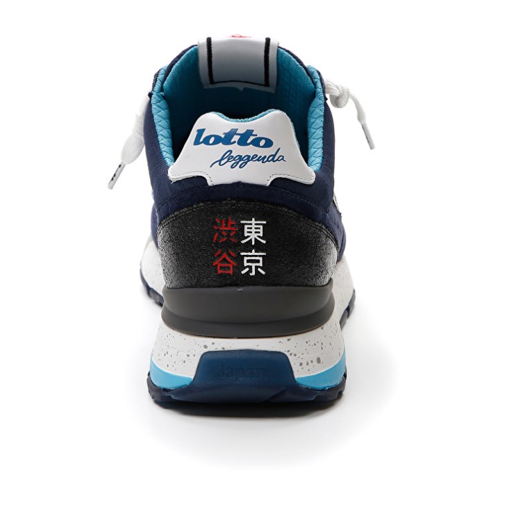 Men Lotto Tokyo Shibuya NET Sneakers Blue / Black / Blue | KY759935J6
