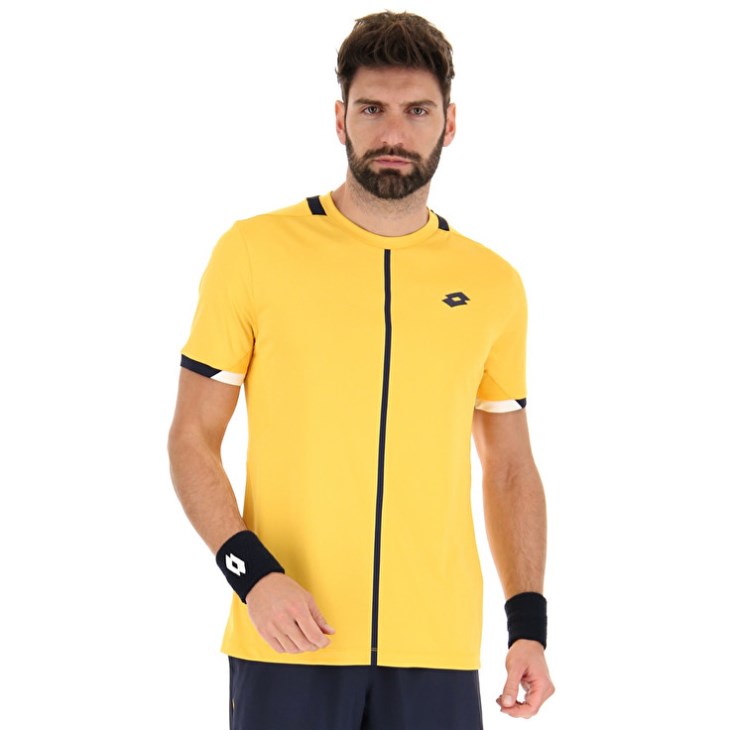Men Lotto Top IV T Shirts Yellow / Navy Blue | EX837693J6