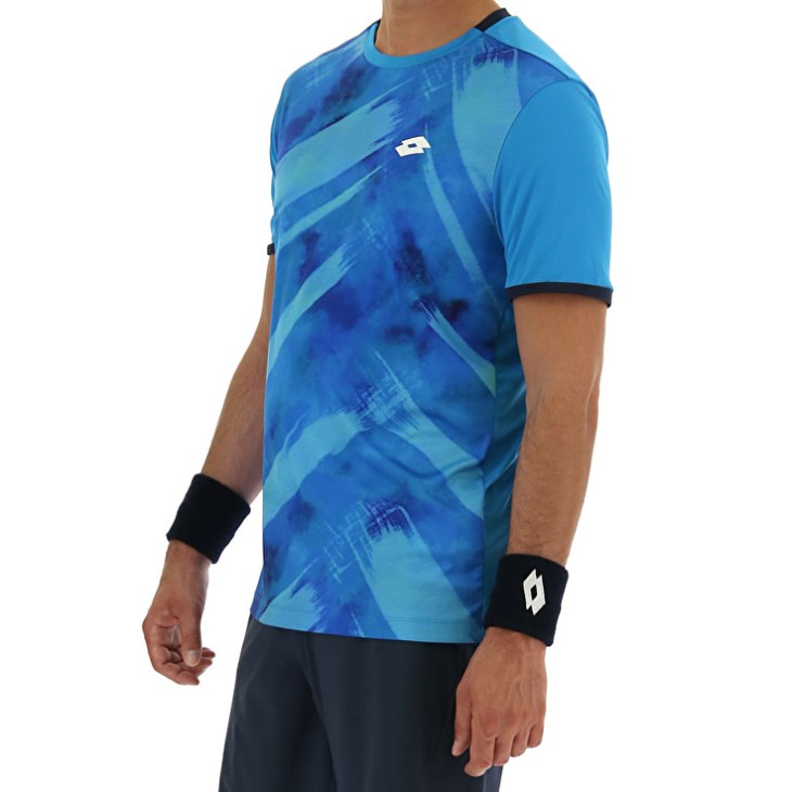 Men Lotto Top Ten III Prt3 PL T Shirts Blue | UX828322G7