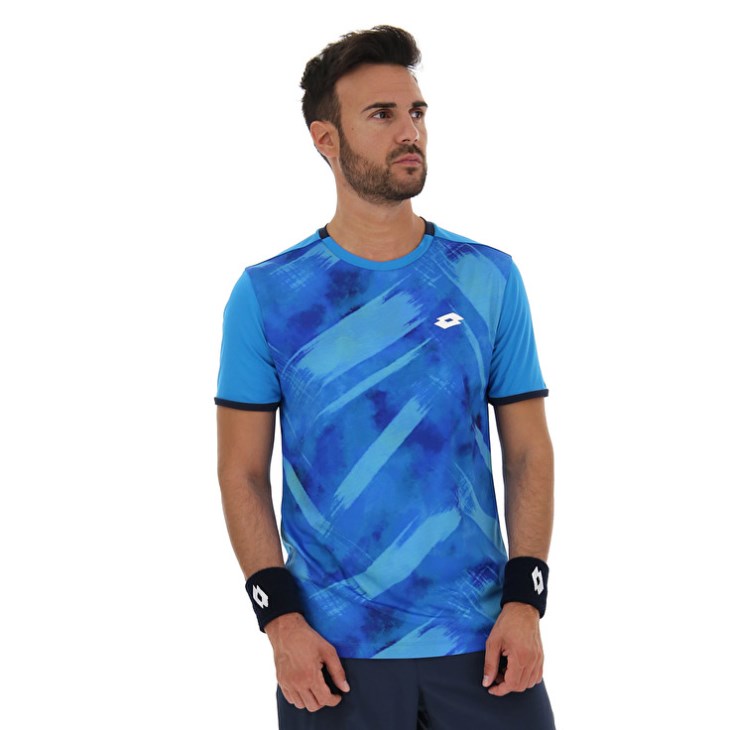 Men Lotto Top Ten III Prt3 PL T Shirts Blue | UX828322G7
