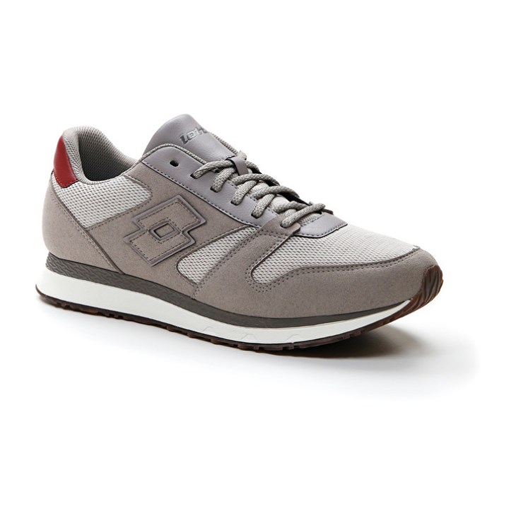 Men Lotto Trainer AMF XIX MSH Sneakers Grey / Grey / Red | BU279517G0