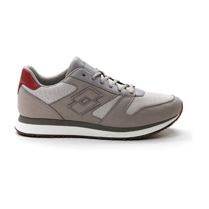 Men Lotto Trainer AMF XIX MSH Sneakers Grey / Grey / Red | BU279517G0