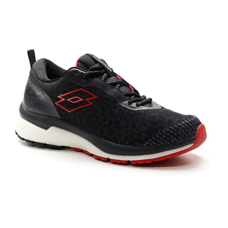 Men Lotto Volata Hyperpulse 100 Running Shoes Black / Red | YQ516891N2