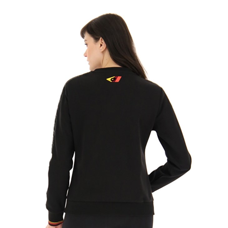 Women Lotto Athletica Classic W V Crewneck RN Sweatshirt Black | UM937063Q1