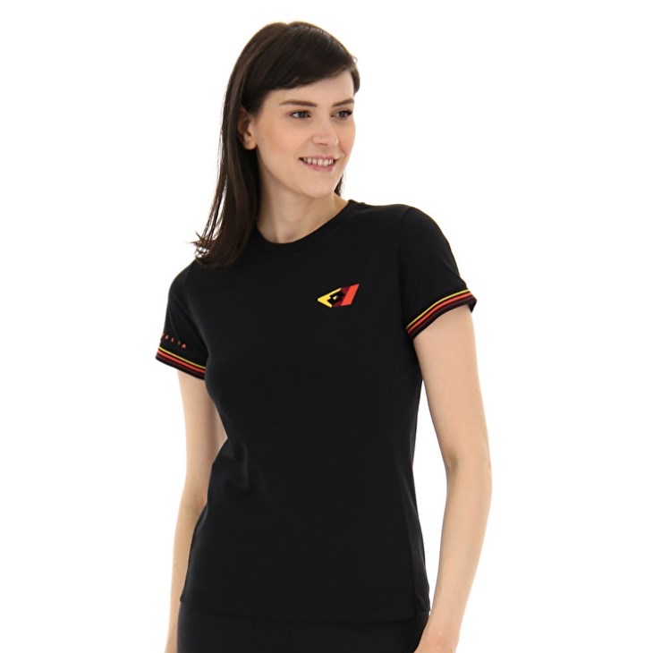 Women Lotto Athletica Classic W V T Shirts Black | XK879257X2