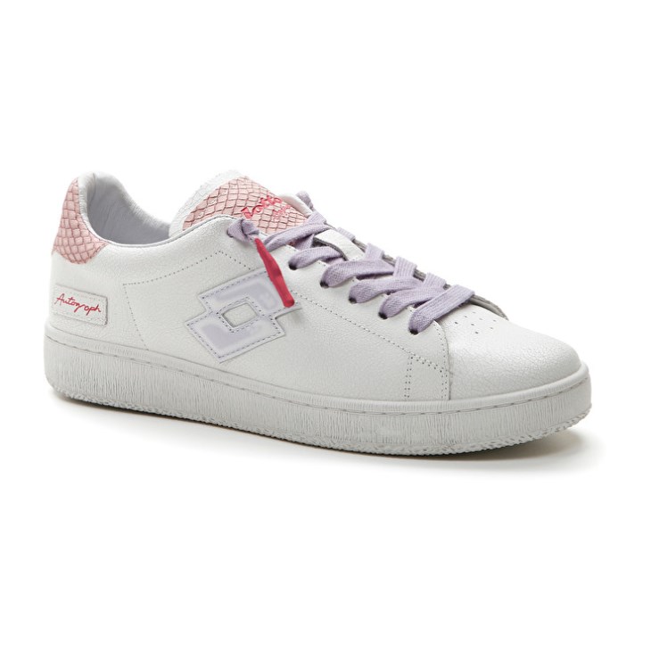 Women Lotto Autograph Crack W Sneakers White / Purple / Light Coral | BK649384X7