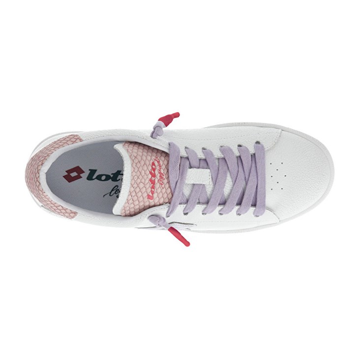 Women Lotto Autograph Crack W Sneakers White / Purple / Light Coral | BK649384X7