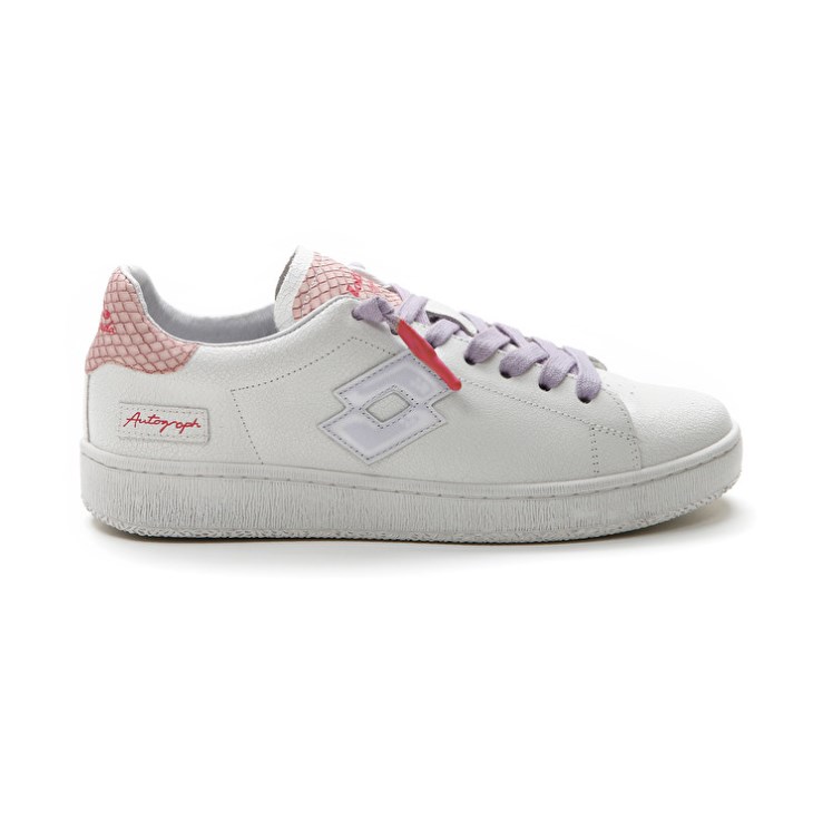 Women Lotto Autograph Crack W Sneakers White / Purple / Light Coral | BK649384X7