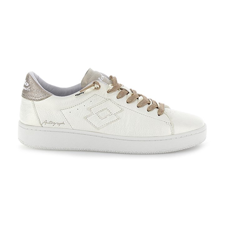 Women Lotto Autograph Pearl W Sneakers White / Gold | JQ248354Q9