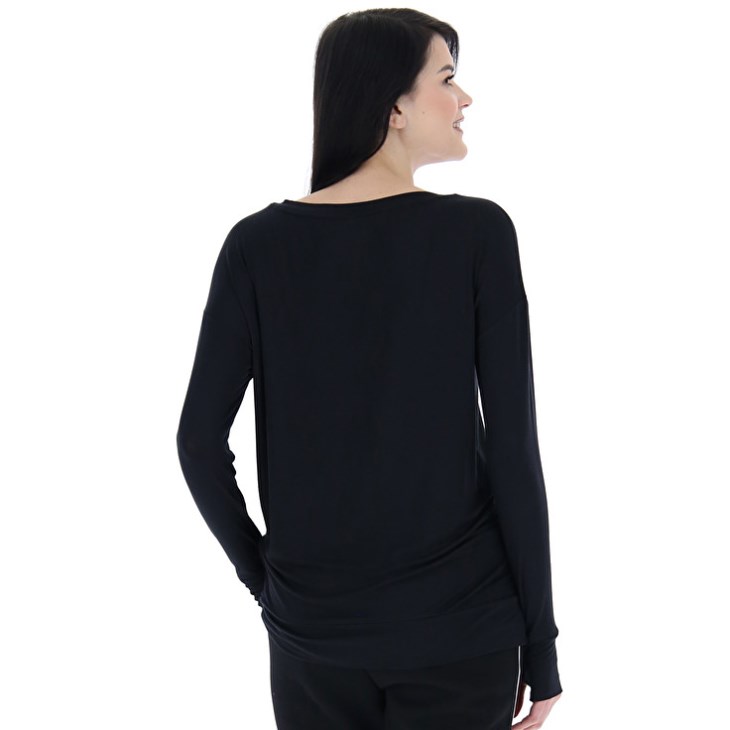Women Lotto Dinamico W V LS VI T Shirts Black | HV515251A5