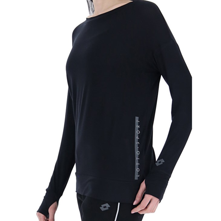 Women Lotto Dinamico W V LS VI T Shirts Black | HV515251A5