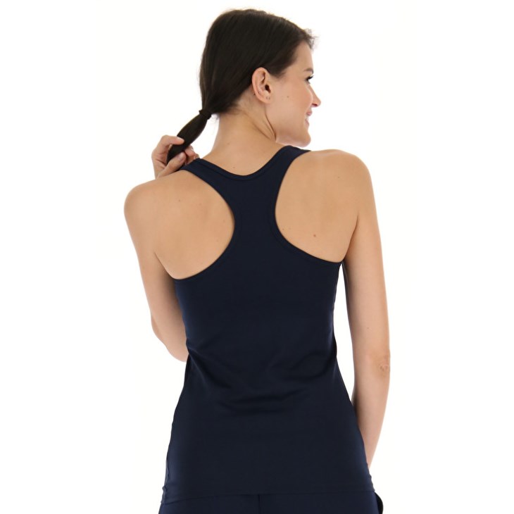 Women Lotto MSP W Sports Tank Top Navy Blue | PU492709Z4