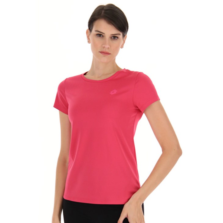 Women Lotto MSP W Sports Zip T Shirts Pink | LN906320H5