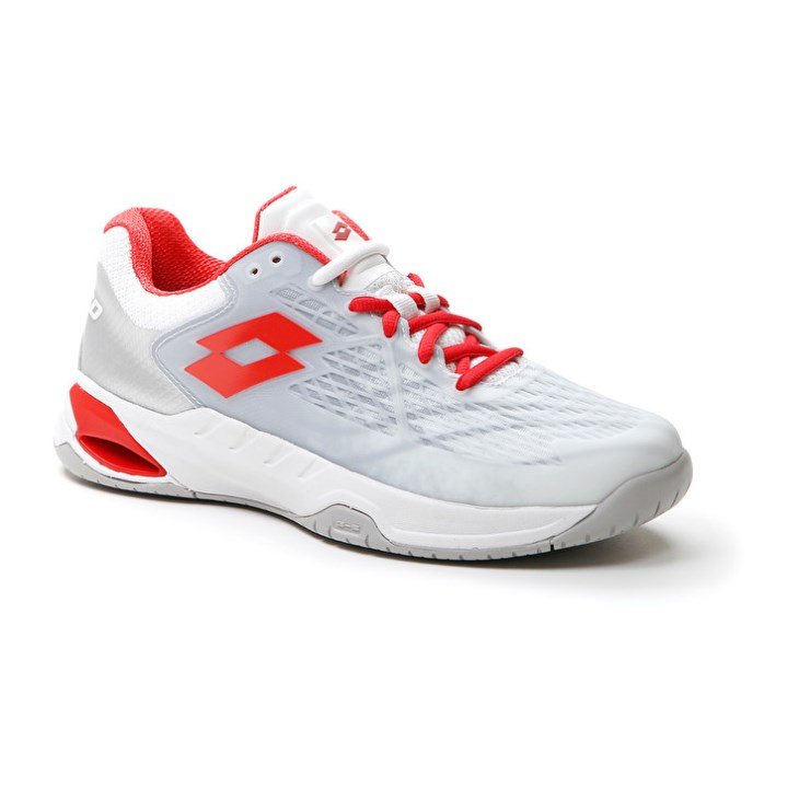 Women Lotto Mirage 100 SPD W Tennis Shoes White / Red | ON646384F7