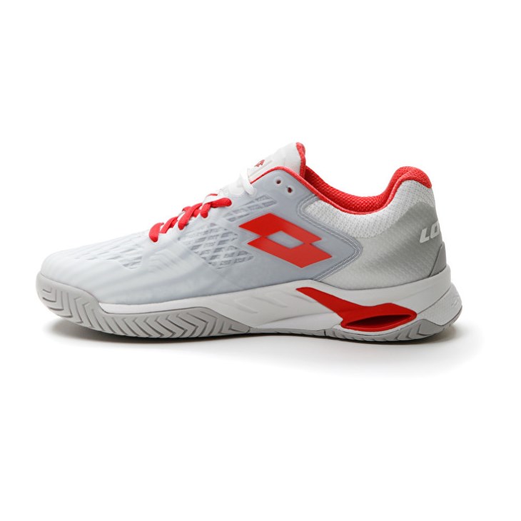 Women Lotto Mirage 100 SPD W Tennis Shoes White / Red | ON646384F7