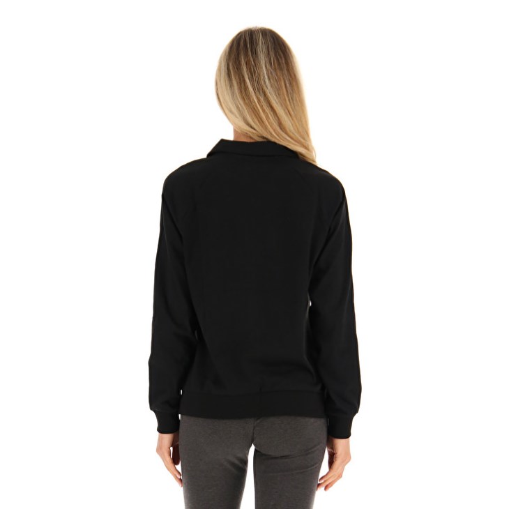 Women Lotto Msc W FZ Sweatshirt Black | MZ602480H3