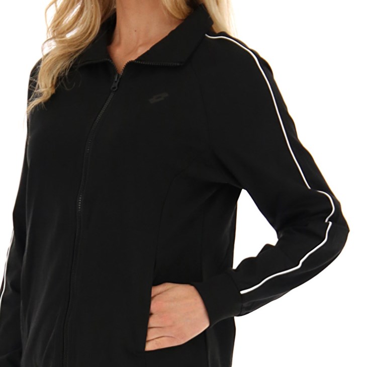 Women Lotto Msc W FZ Sweatshirt Black | MZ602480H3