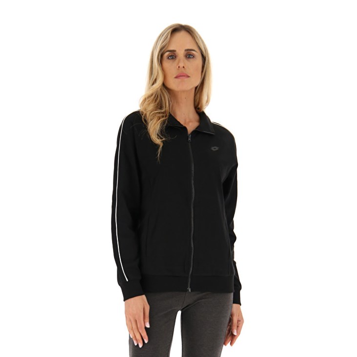 Women Lotto Msc W FZ Sweatshirt Black | MZ602480H3
