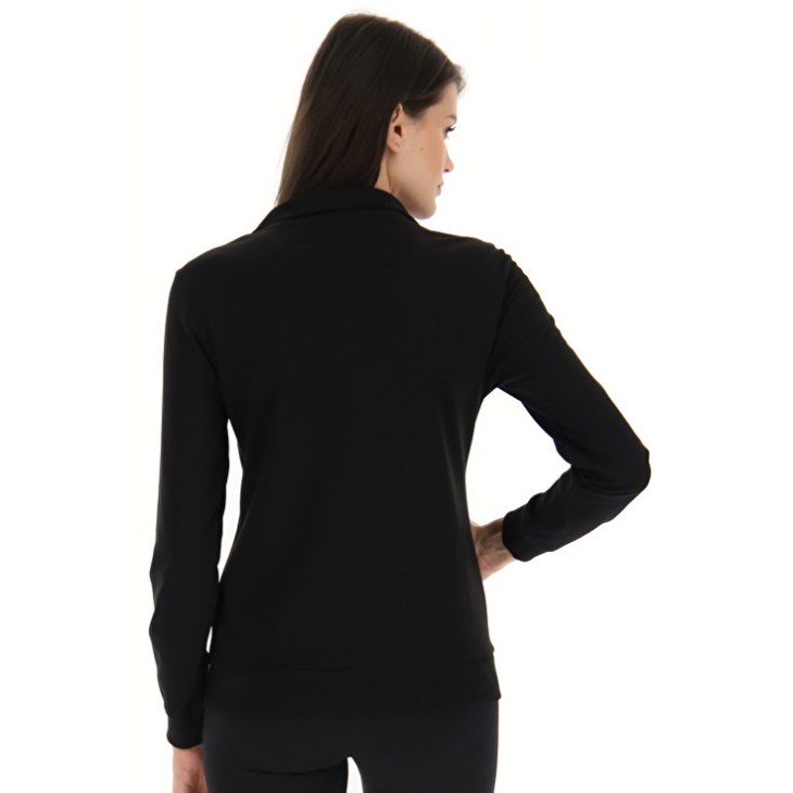 Women Lotto Msc W Zip FZ Sweatshirt Black | XA915851U1