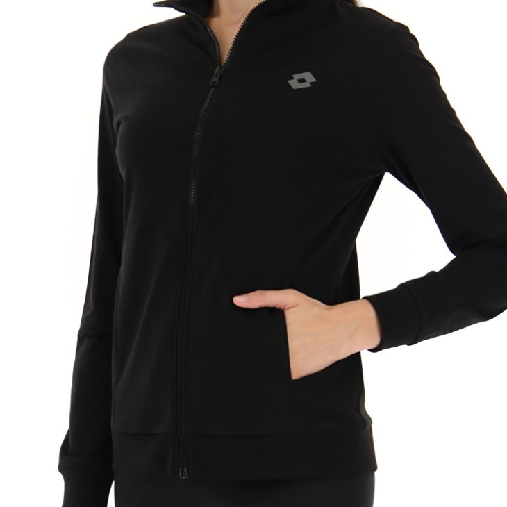 Women Lotto Msc W Zip FZ Sweatshirt Black | XA915851U1