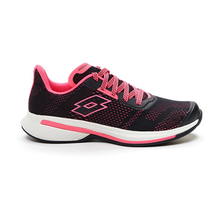 Women Lotto Speedevo 100 W Running Shoes Black / Coral | UO827352T6