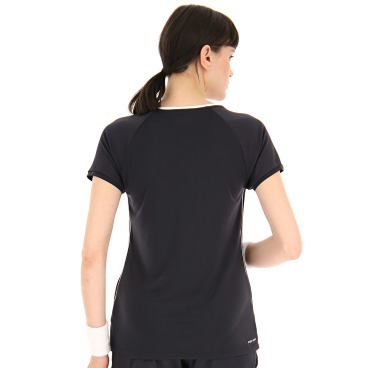 Women Lotto Squadra W II PL T Shirts Black | HX680268Y1