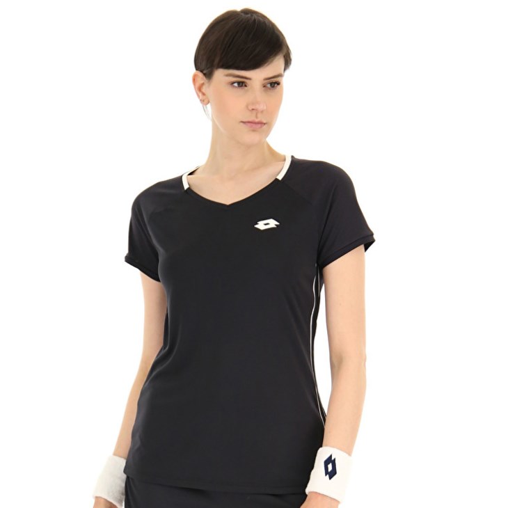 Women Lotto Squadra W II PL T Shirts Black | HX680268Y1