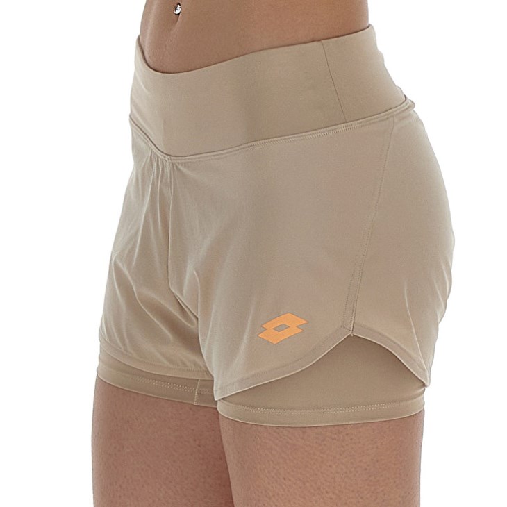 Women Lotto Tech W II D1 Shorts Beige | TH343584P4