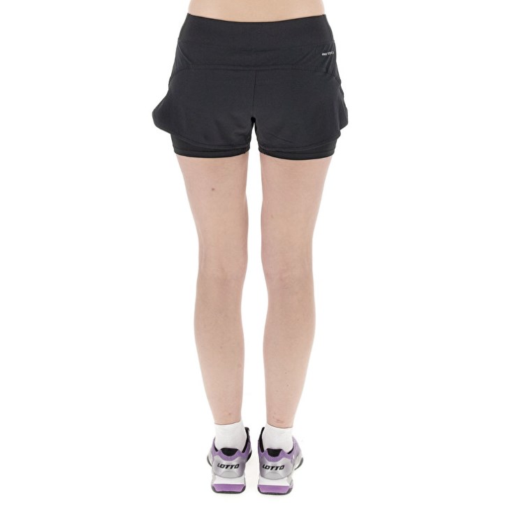 Women Lotto Tech W I D4 Shorts Black | PA489548D4