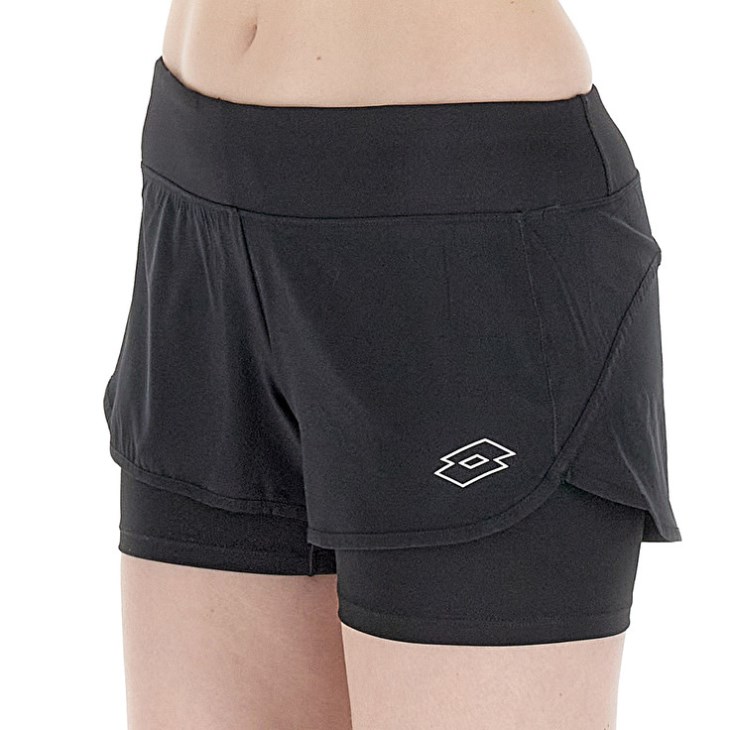 Women Lotto Tech W I D4 Shorts Black | PA489548D4