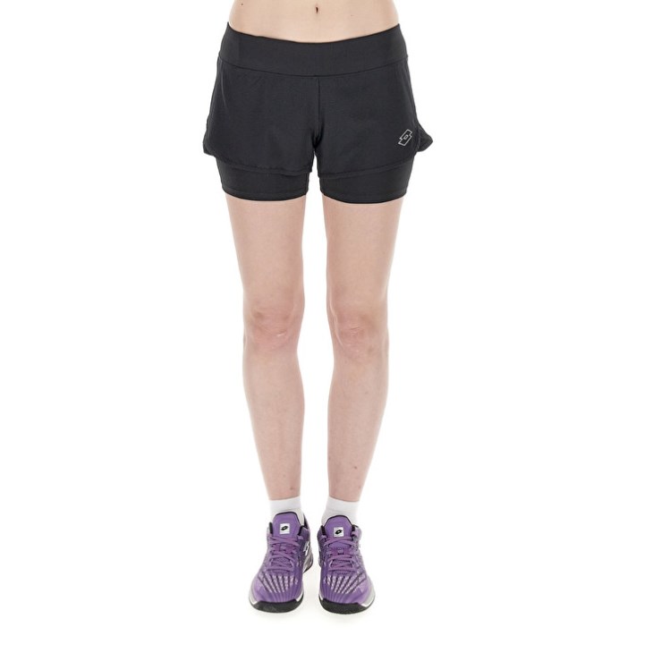 Women Lotto Tech W I D4 Shorts Black | PA489548D4