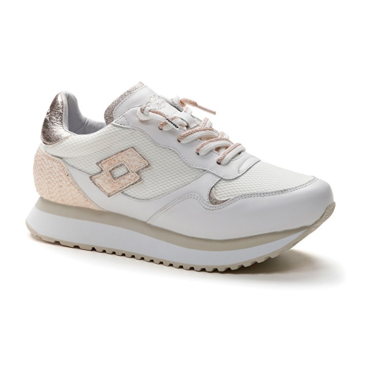 Women Lotto Tokyo Wedge II Fish W Sneakers White | SN942694I6