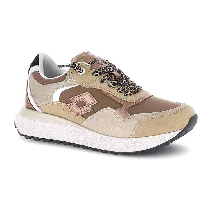 Women Lotto Tokyo Wedge Leo Lace W Sneakers Beige | BH410091T3