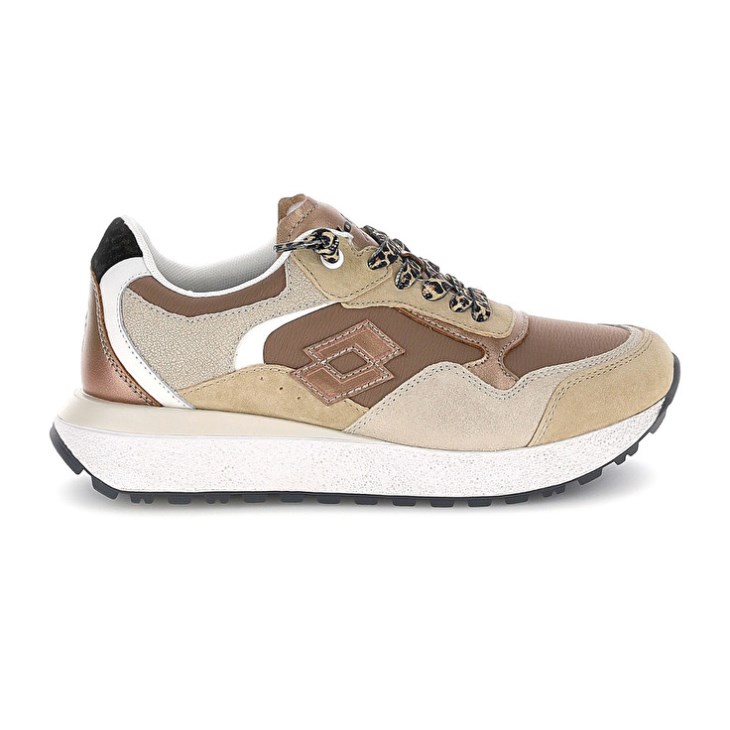 Women Lotto Tokyo Wedge Leo Lace W Sneakers Beige | BH410091T3